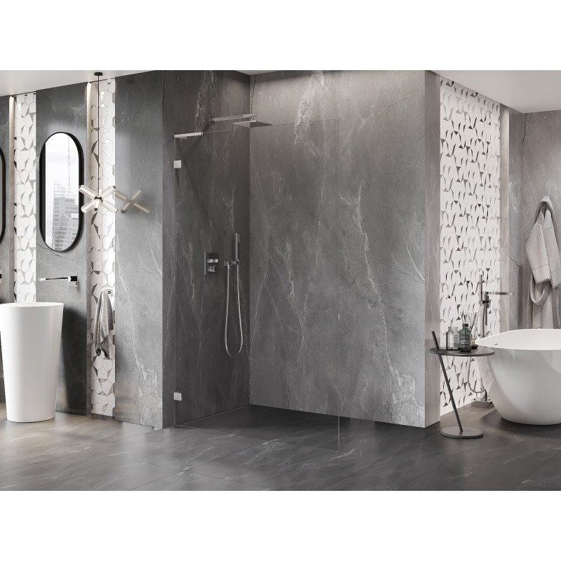 Mexen Lunar L sprchová stena Walk-in ľavá 100 x 200 cm, transparentná 8 mm, chróm - 830L-100-000-01-00-L