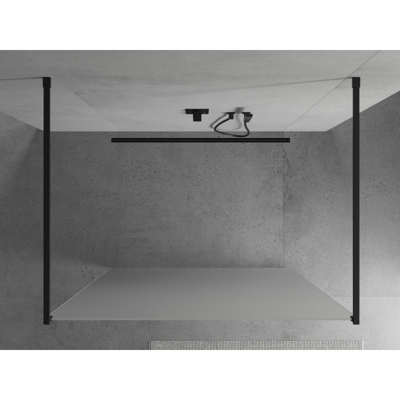 Mexen Kioto voľne stojaca sprchová stena 110 x 200 cm, námraza 8 mm, čierna - 800-110-002-70-30