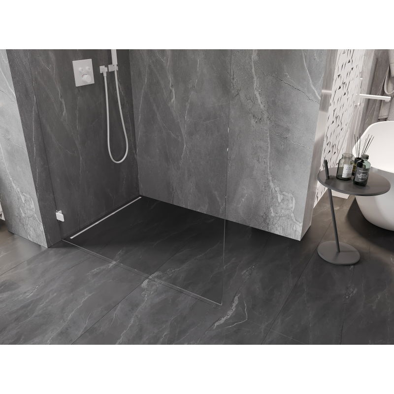 Mexen Lunar L Sprchová Stena Walk-in ľavá 60 x 200 cm, transparentná 8 mm, biela - 830L-060-000-20-00-L