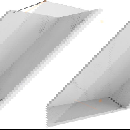 Mexen Lunar sprchová stena Walk-in pravá 140 x 200 cm, transparentná 8 mm, kartáčovaná meď - 830-140-000-65-00-P