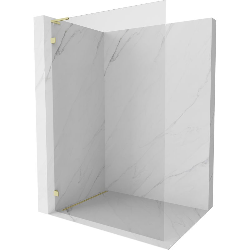 Mexen Lunar L sprchová stena Walk-in ľavá 90 x 200 cm, transparentná 8 mm, zlatá kartáčovaná - 830L-090-000-55-00-L