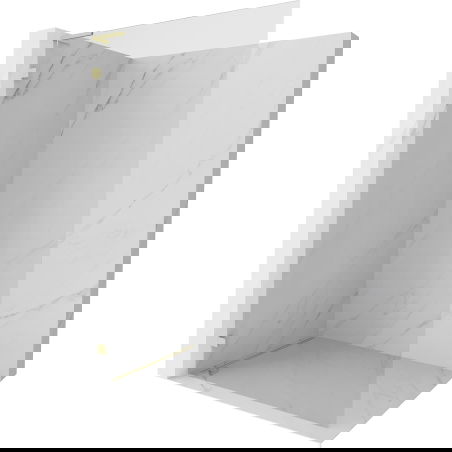 Mexen Lunar L sprchová stena Walk-in ľavá 100 x 200 cm, transparentná 8 mm, zlatá kartáčovaná - 830L-100-000-55-00-L