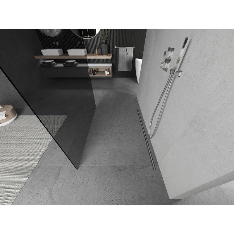 Mexen Kioto voľne stojaca sprchová stena 110 x 200 cm, grafit 8 mm, chróm - 800-110-002-01-40