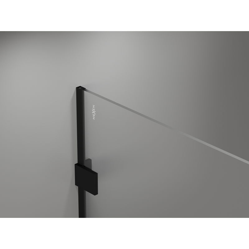 Mexen Lunar sprchová stena Walk-in pravá 120 x 200 cm, transparentná 8 mm, čierna - 830-120-000-70-00-P