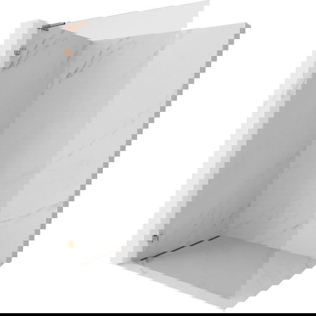 Mexen Lunar L sprchová stena Walk-in ľavá 80 x 200 cm, transparentná 8 mm, ružové zlato - 830L-080-000-60-00-L