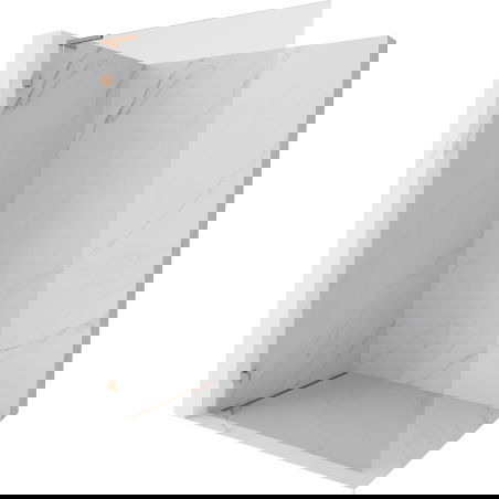 Mexen Lunar L sprchová stena Walk-in ľavá 50 x 200 cm, transparentná 8 mm, kartáčovaná meď - 830L-050-000-65-00-L