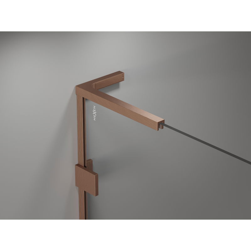 Mexen Lunar L sprchová stena Walk-in ľavá 70 x 200 cm, priehľadná 8 mm, brúsená meď - 830L-070-000-65-00-L