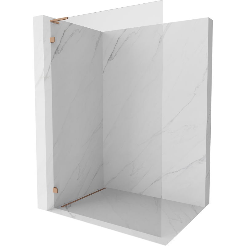 Mexen Lunar L sprchová stena Walk-in ľavá 80 x 200 cm, priehľadná 8 mm, brúsená meď - 830L-080-000-65-00-L