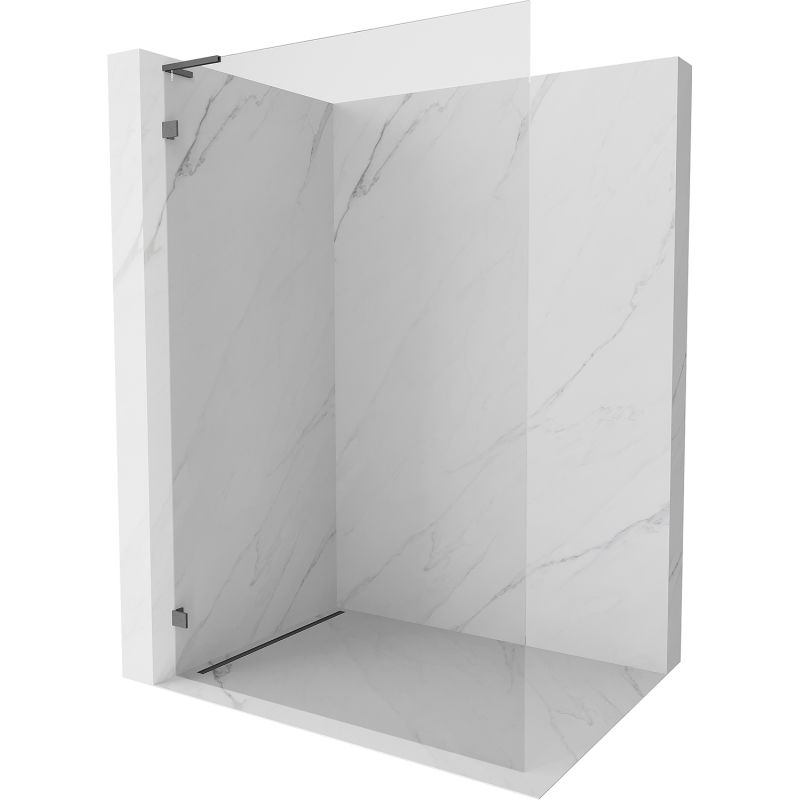 Mexen Lunar L sprchová stena Walk-in ľavá 90 x 200 cm, transparentná 8 mm, brúsená gun gray - 830L-090-000-66-00-L