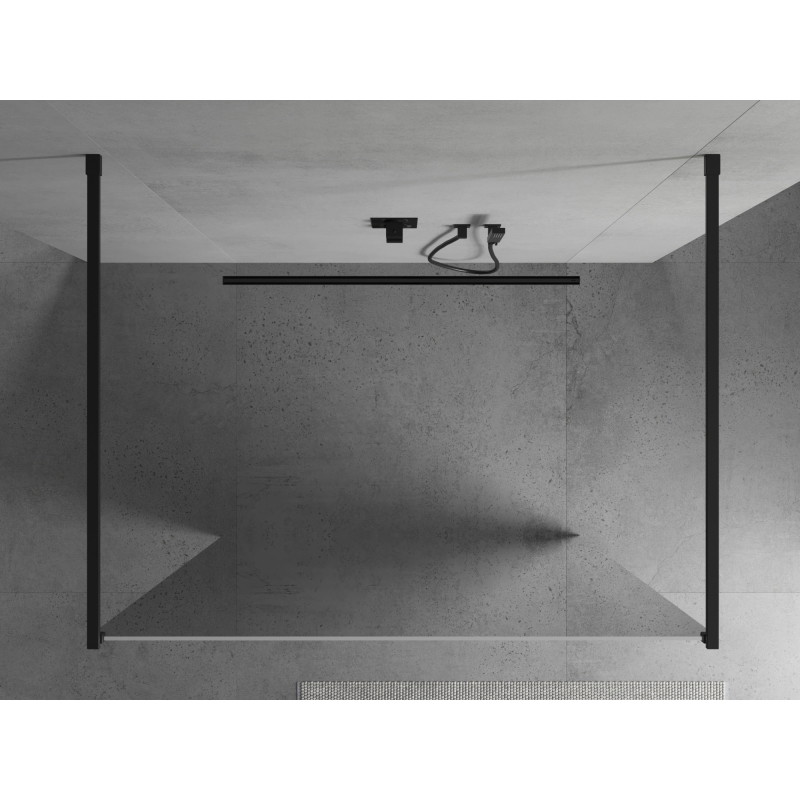 Mexen Kioto voľne stojaca sprchová stena 100 x 200 cm, zrkadlo 8 mm, čierna - 800-100-002-70-50