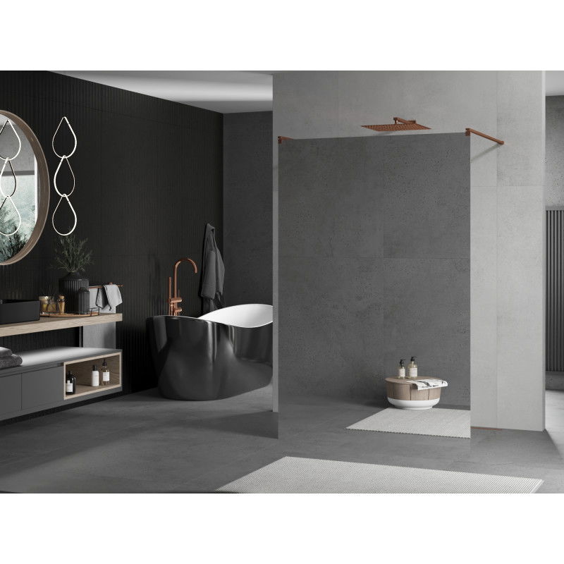 Mexen Kioto voľne stojaca sprchová stena 120 x 200 cm, zrkadlo 8 mm, ružové zlato - 800-120-002-60-50