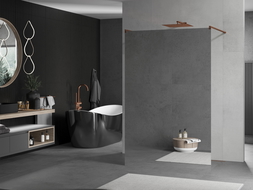 Mexen Kioto voľne stojaca sprchová stena 120 x 200 cm, zrkadlo 8 mm, ružové zlato - 800-120-002-60-50