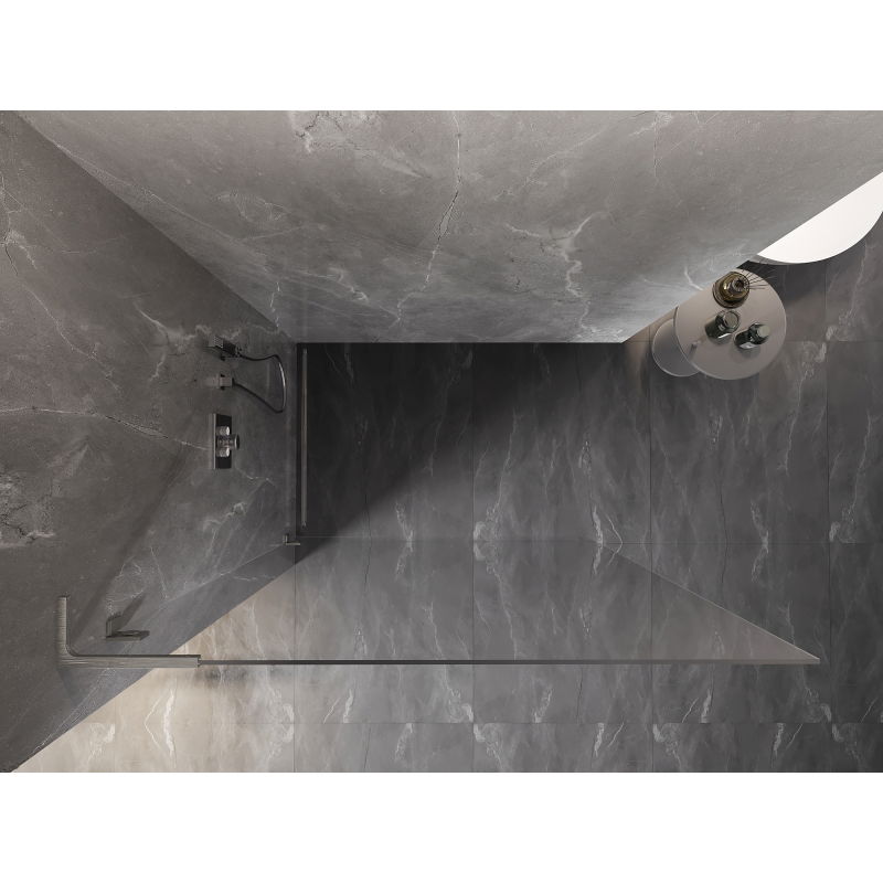 Mexen Lunar L sprchová stena Walk-in ľavá 60 x 200 cm, transparentná 8 mm, brúsený nikel - 830L-060-000-97-00-L