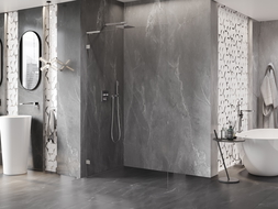 Mexen Lunar L sprchová stena Walk-in ľavá 100 x 200 cm, transparentná 8 mm, kartáčovaný nikel - 830L-100-000-97-00-L