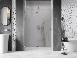 Mexen Lunar sprchové dvere výklopné ľavé 130 cm, transparentné, chróm - 834-130-000-01-00-L