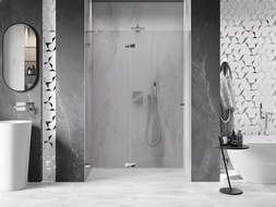 Mexen Lunar sprchové dvere výkyvné ľavé 130 cm, transparentné, chróm - 834-130-000-01-00-L