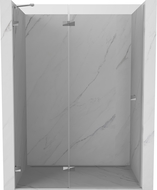Mexen Lunar sprchové dvere otočné ľavé 135 cm, transparentné, chróm - 834-135-000-01-00-L