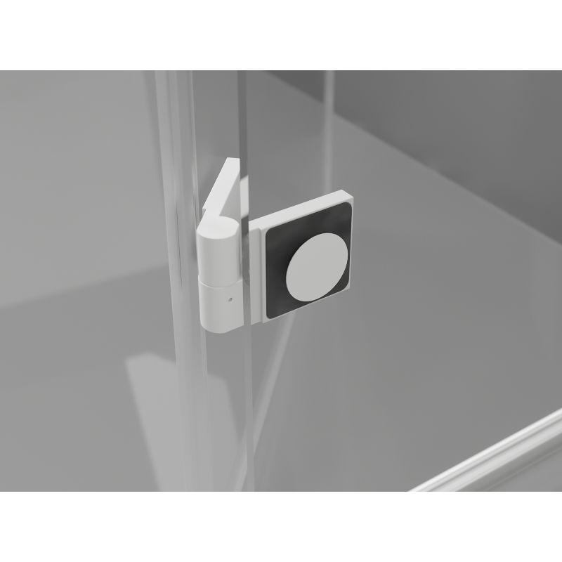 Mexen Lunar sprchové dvere výklopné ľavé 130 cm, priehľadné, biele - 834-130-000-20-00-L