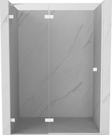 Mexen Lunar sprchové dvere výklopné ľavé 135 cm, transparentné, biele - 834-135-000-20-00-L