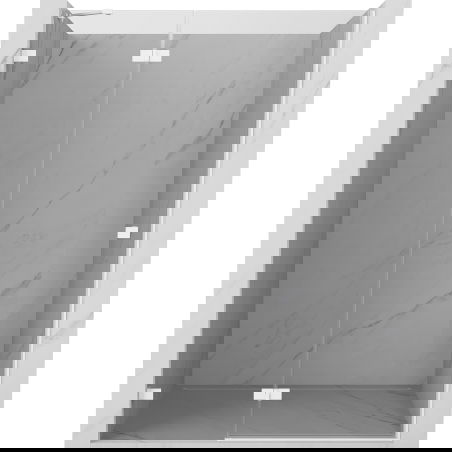 Mexen Lunar sprchové dvere ľavé 140 cm, transparentné, biele - 834-140-000-20-00-L