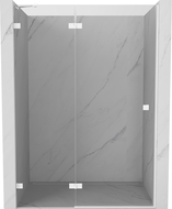 Mexen Lunar sprchové dvere otváracie ľavé 140 cm, transparentné, biele - 834-140-000-20-00-L