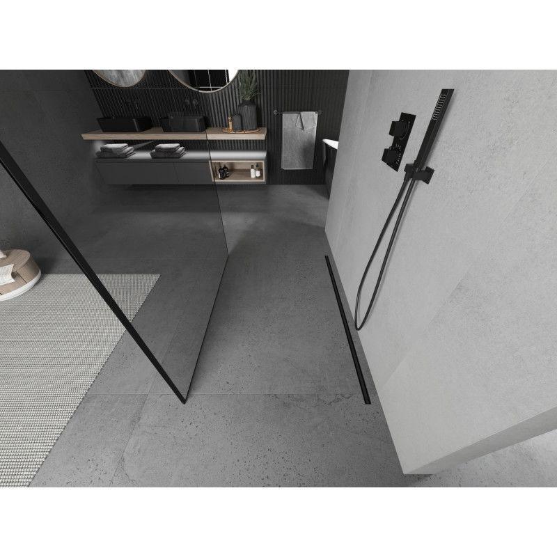 Mexen Kioto samostatne stojaca sprchová stena 120 x 200 cm, čierny rám 8 mm, čierna - 800-120-002-70-70