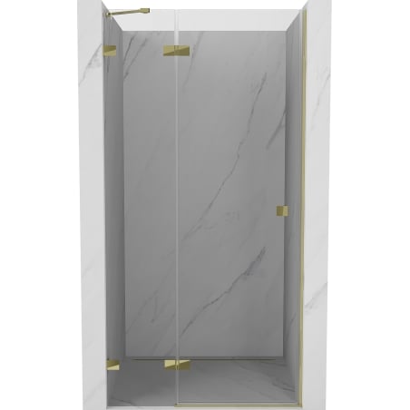 Mexen Lunar sprchové dvere otočné ľavé 125 cm, transparentné, zlaté - 834-125-000-50-00-L
