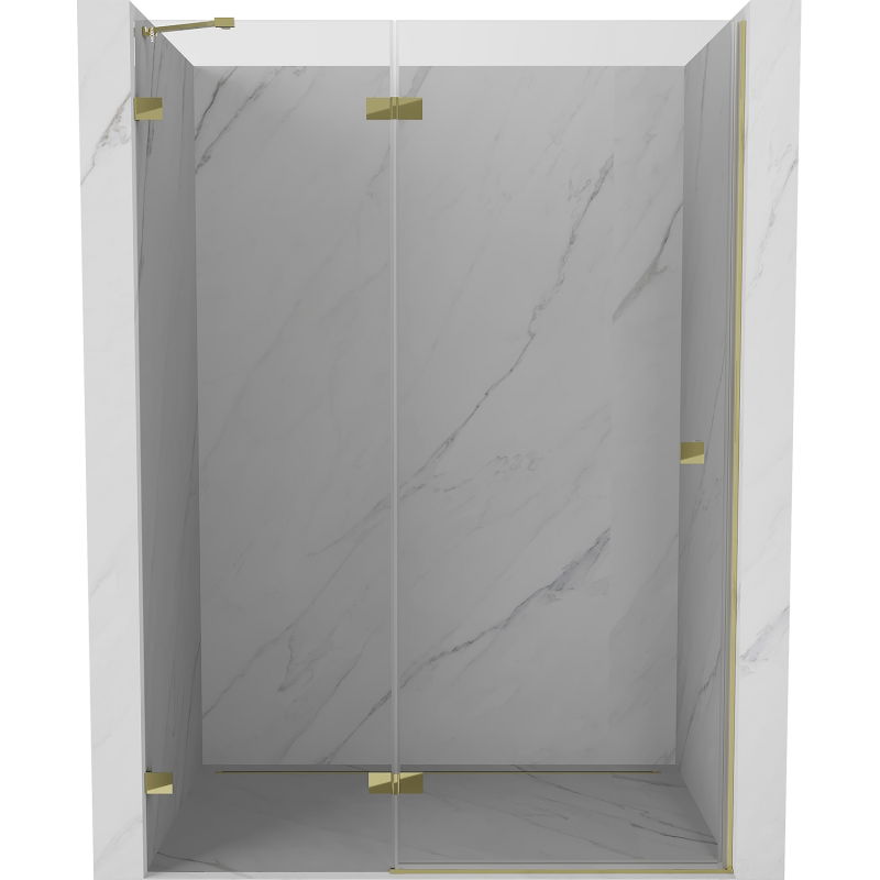 Mexen Lunar sprchové dvere, ľavé 135 cm, transparentné, zlaté - 834-135-000-50-00-L