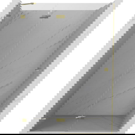 Mexen Lunar sprchové dvere, ľavé 135 cm, transparentné, zlaté - 834-135-000-50-00-L