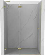 Mexen Lunar sprchové dvere, ľavé 135 cm, transparentné, zlaté - 834-135-000-50-00-L