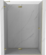 Mexen Lunar sprchové dvere otváravé ľavé 140 cm, transparentné, zlaté - 834-140-000-50-00-L
