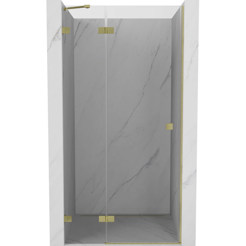 Mexen Lunar sprchové dvere otváravé ľavé 80 cm, transparentné, zlaté kartáčované - 834-080-000-55-00-L