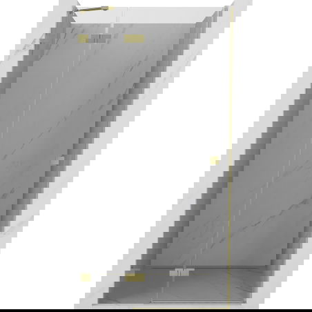 Mexen Lunar sprchové dvere otočné ľavé 125 cm, transparentné, zlaté brúsené - 834-125-000-55-00-L