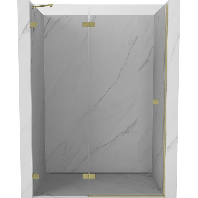 Mexen Lunar sprchové dvere otváracie ľavé 135 cm, transparentné, zlaté brúsené - 834-135-000-55-00-L