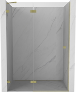 Mexen Lunar sprchové dvere otváracie ľavé 135 cm, transparentné, zlaté brúsené - 834-135-000-55-00-L