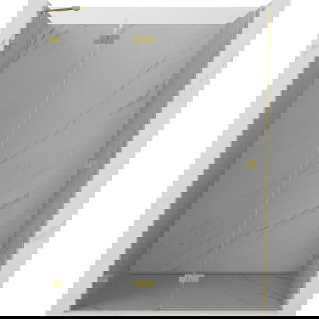 Mexen Lunar sprchové dvere otočné ľavé 140 cm, transparentné, zlaté brúsené - 834-140-000-55-00-L