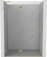 Mexen Lunar sprchové dvere otváravé ľavé 140 cm, transparentné, zlaté brúsené - 834-140-000-55-00-L