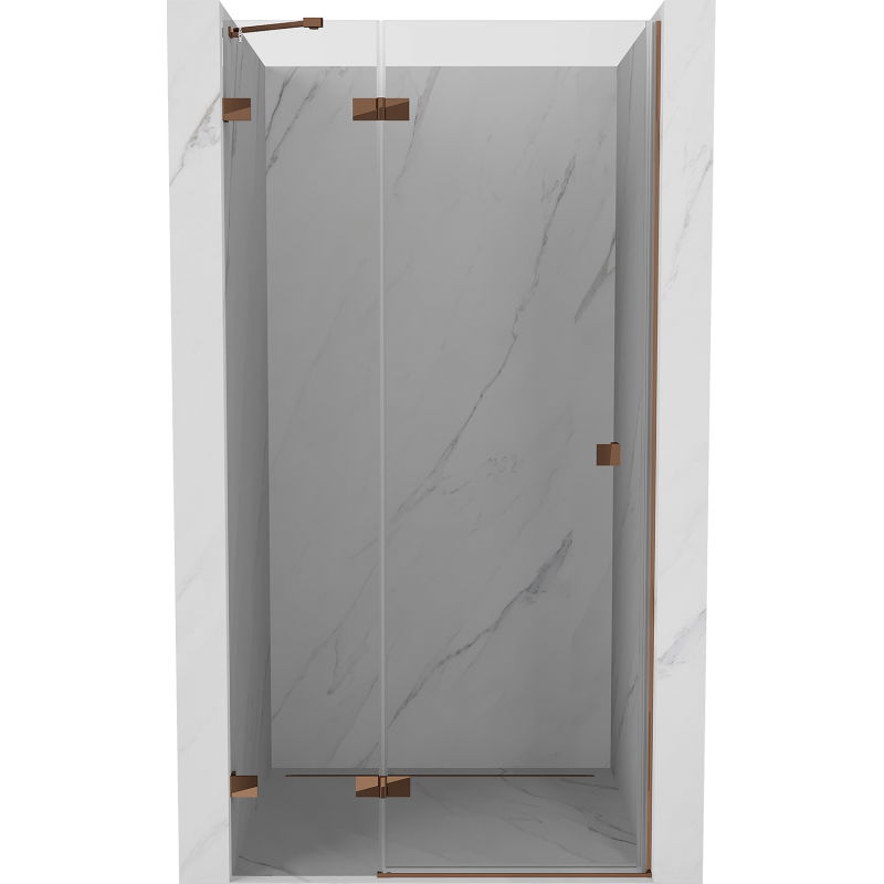 Mexen Lunar sprchové dvere, otváracie, ľavé 75 cm, transparentné, ružové zlato - 834-075-000-60-00-L