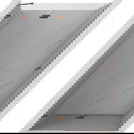 Mexen Lunar sprchové dvere otvárateľné ľavé 135 cm, transparentné, ružové zlato - 834-135-000-60-00-L