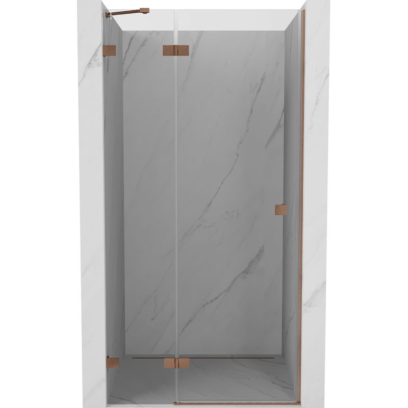 Mexen Lunar sprchové dvere otváracie ľavé 115 cm, transparentné, brúsená meď - 834-115-000-65-00-L