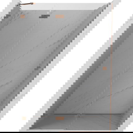 Mexen Lunar sprchové dvere, ľavé, 135 cm, priehľadné, brúsená meď - 834-135-000-65-00-L