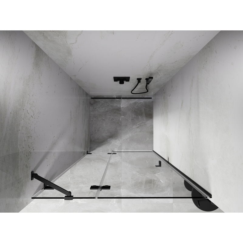 Mexen Lunar sprchové dvere výklopné ľavé 70 cm, transparentné, kartáčovaná gun gray - 834-070-000-66-00-L