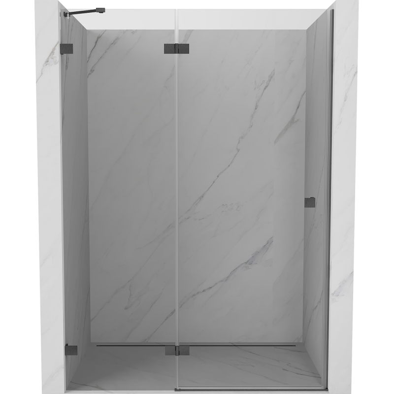 Mexen Lunar sprchové dvere otočné ľavé 130 cm, transparentné, brúsená šedá - 834-130-000-66-00-L
