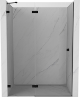 Mexen Lunar sprchové dvere výklopné ľavé 130 cm, priehľadné, čierne - 834-130-000-70-00-L