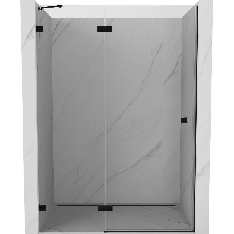 Mexen Lunar sprchové dvere vyklopné ľavé 135 cm, transparentné, čierne - 834-135-000-70-00-L