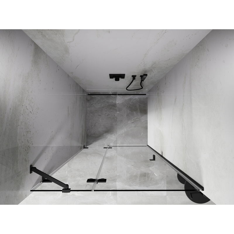 Mexen Lunar sprchové dvere ľavé 120 cm, transparentné, gun metal - 834-120-000-95-00-L