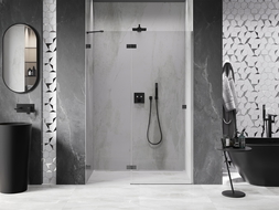 Mexen Lunar sprchové dvere ľavé 135 cm, transparentné, gun metal - 834-135-000-95-00-L