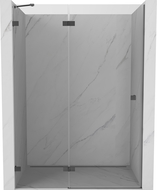 Mexen Lunar sprchové dvere výkyvné ľavé 140 cm, transparentné, gun metal - 834-140-000-95-00-L