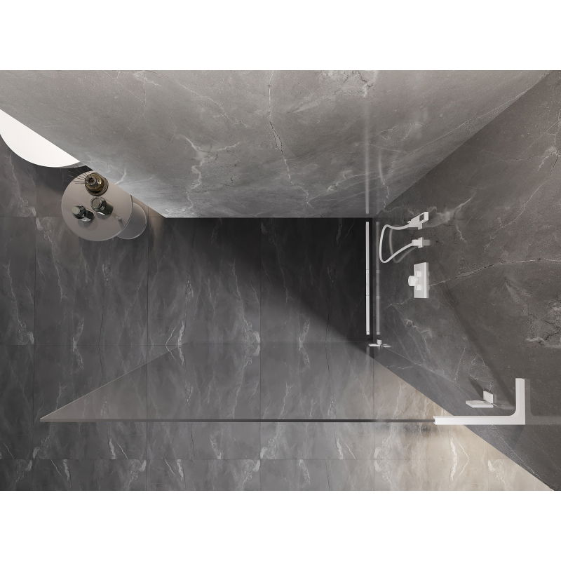 Mexen Lunar L sprchová stena Walk-in pravá 50 x 200 cm, priehľadná 8 mm, biela - 830L-050-000-20-00-P