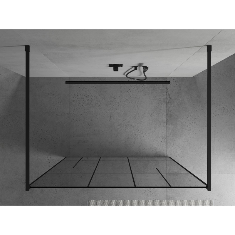 Mexen Kioto voľne stojaca sprchová stena 100 x 200 cm, čierny vzor 8 mm, čierna - 800-100-002-70-78